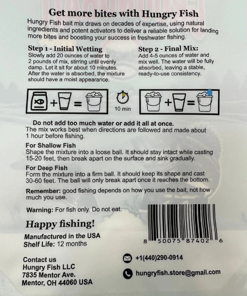 HungryFish GroundBait Mix - ( Peanut ) 2 lb