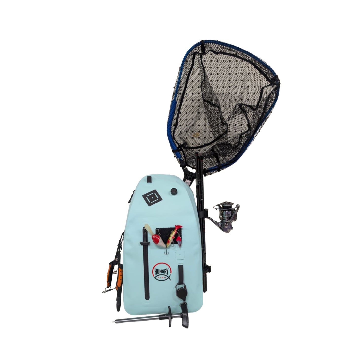 HungryFish Traveler Pro 13L Waterproof Fishing Sling Bag with Rod Holder & Net Holder, Lightweight Multi Purpose Outdoor Pack (Copy)