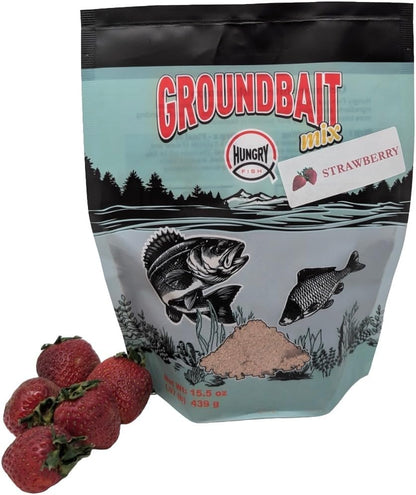 HungryFish GroundBait Mix - (Strawberry) 15.5oz