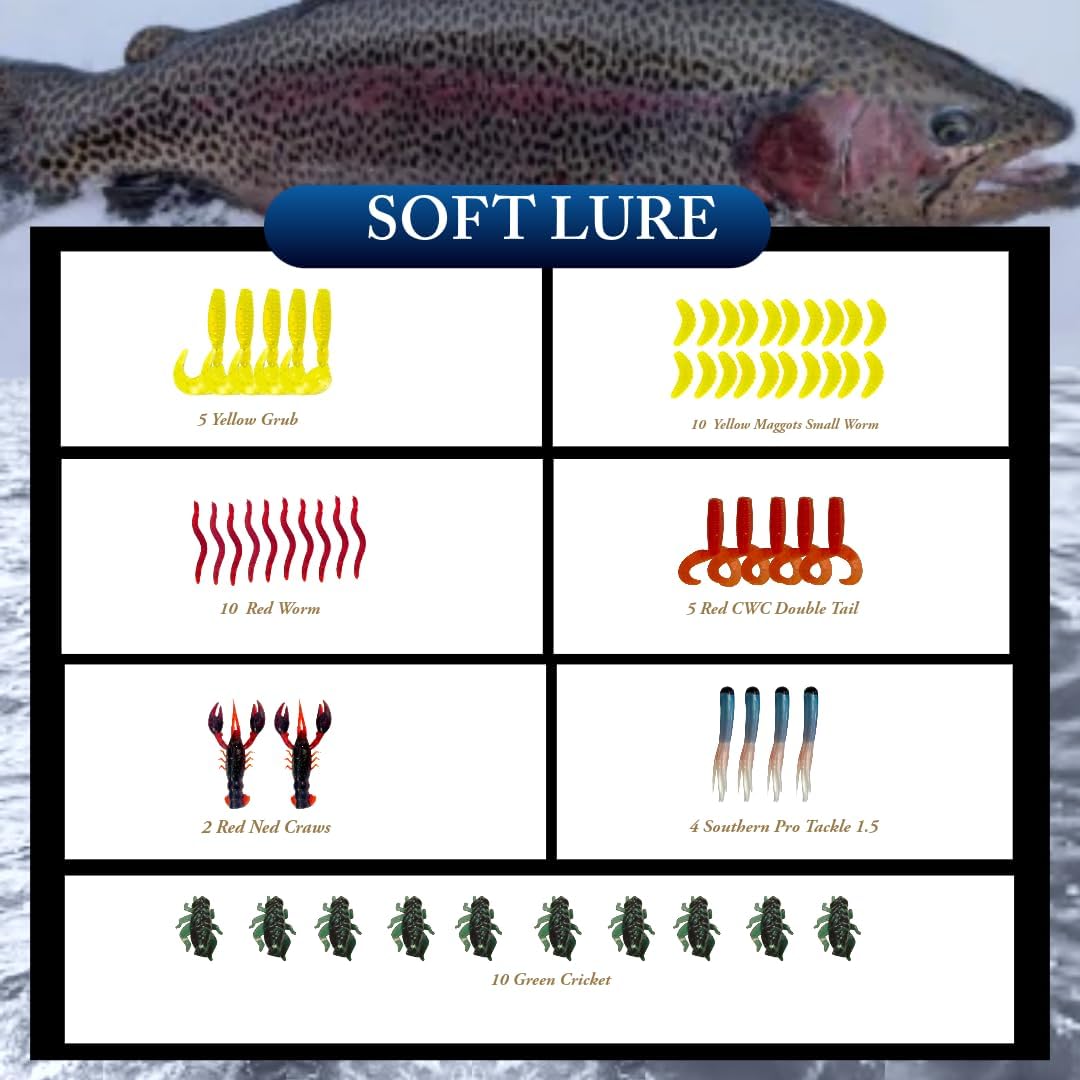 Hungryfish  Complete Fishing Lures Kit with Tackle Box - 120 Packs