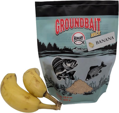 HungryFish GroundBait Mix - (Banana) 15.5oz