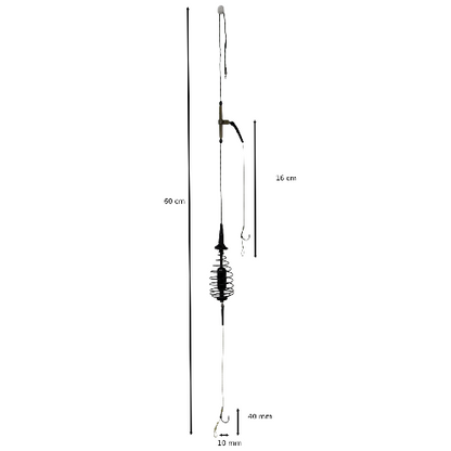 2 Pack Fishing Spring Feeder Baits Cage with 2 Hooks, Cage Hook Rigs Set with Sinker