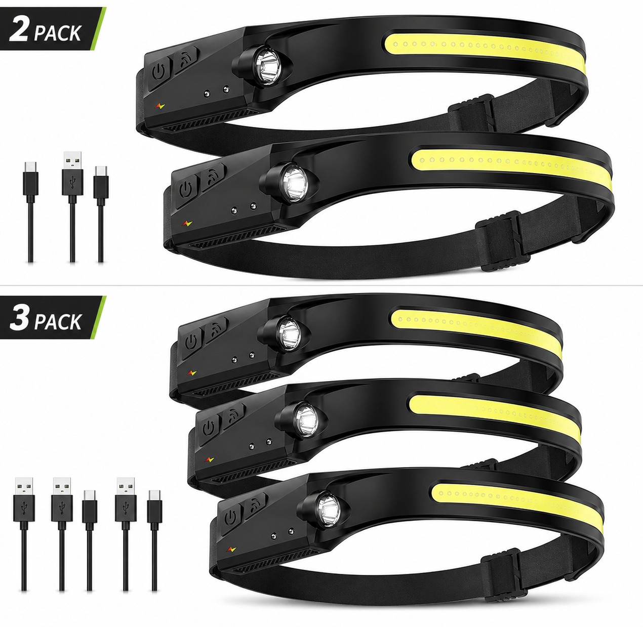 HungryFish Rechargeable LED Headlamp