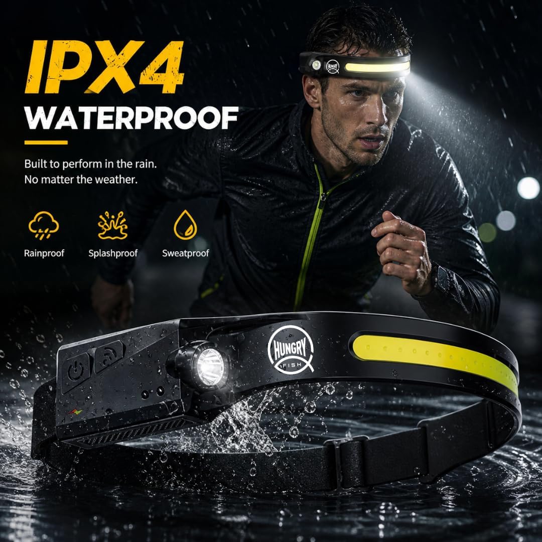 HungryFish Rechargeable LED Headlamp